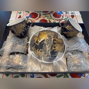 Gold and Blue Tea Set